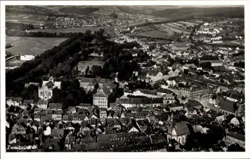 Ak Zweibrücken in der Pfalz, Luftaufnahme