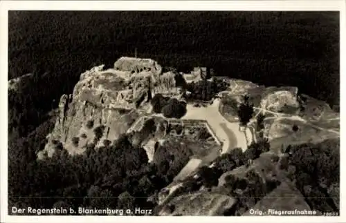 Ak Blankenburg am Harz, Fliegeraufnahme Burg Regenstein