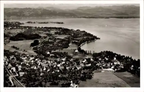 Ak Wasserburg am Bodensee Schwaben, Fliegeraufnahme