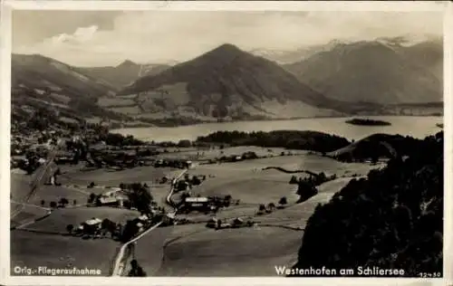 Ak Westenhofen Schliersee in Oberbayern, Fliegeraufnahme