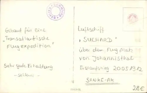 Ak Berlin Treptow Johannisthal, Flugplatz, Luftschiff Suchard