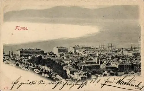 Ak Rijeka Fiume Kroatien, Panorama, Hafen