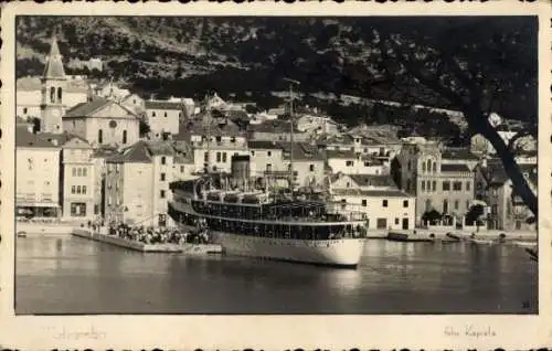 Foto Ak Makarska Kroatien, Passagierdampfer Kralj Aleksandar I. im Hafen