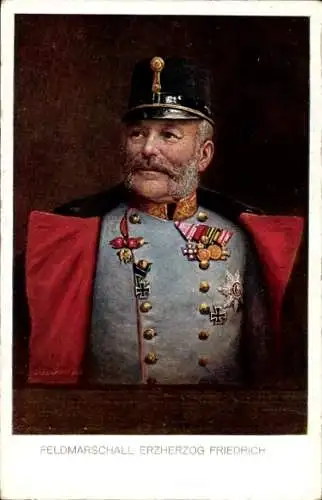 Künstler Ak Feldmarschall Erzherzog Friedrich von Österreich-Teschen, Portrait