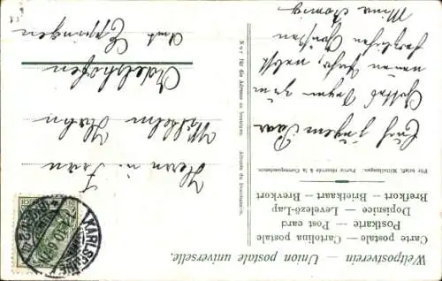 Litho Neujahr, Zwei Schneemänner