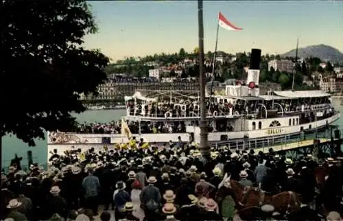 Ak Vierwaldstättersee, Salondampfer Gallia