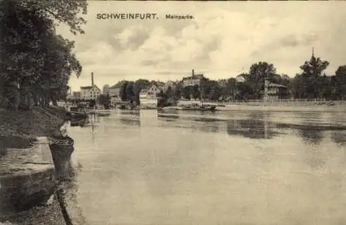 Ak Schweinfurt in Unterfranken Bayern, Mainpartie