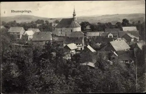 Ak Rhumspringe in Niedersachsen, Panorama, Kirche