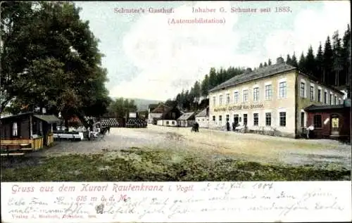 Ak Morgenröthe Rautenkranz Muldenhammer im Vogtland, Schusters Gasthof