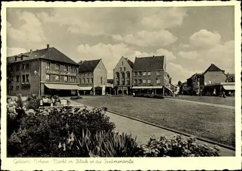 Ak Geldern am Niederrhein, Markt mit Blick in die Issumerstraße