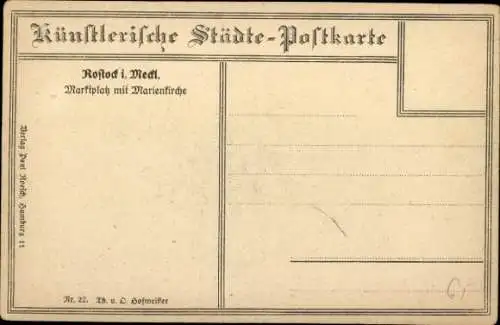 Ak Hansestadt Rostock, Marktplatz, Marienkirche