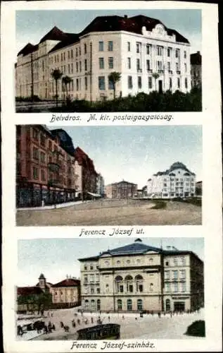 Ak Belváros Lipótváros Leopoldstadt Budapest Ungarn, Post, Ferencz József Theater