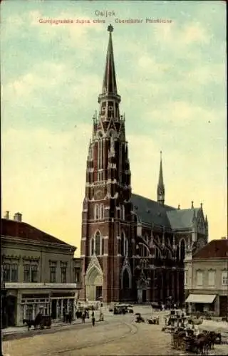 Ak Osijek Essegg Kroatien, Oberstädter Pfarrkirche