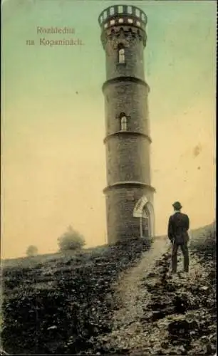 Ak Frýdštejn Friedstein Region Reichenberg, Aussichtsturm Kopainberg