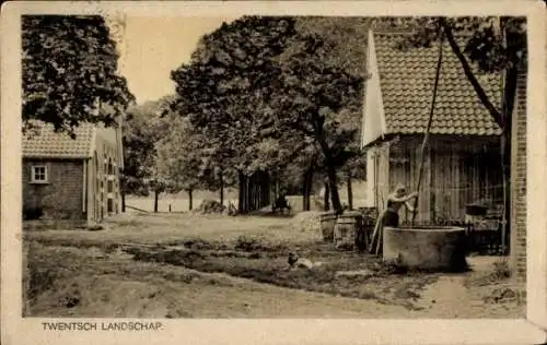 Ak Twente Niederlande, Volkstrachten, Wasserbrunnen