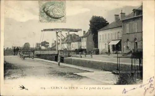 Ak Cercy la Tour Nièvre, Kanalbrücke