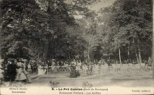 Ak Paris Bois de Boulogne, Restaurant du Pré Catelan, Restaurant Paillard, Les Jardins