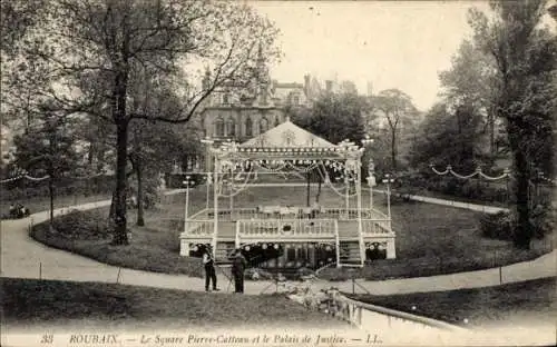 Ak Roubaix Nord, Square Pierre-Catteau, Palais de Justice