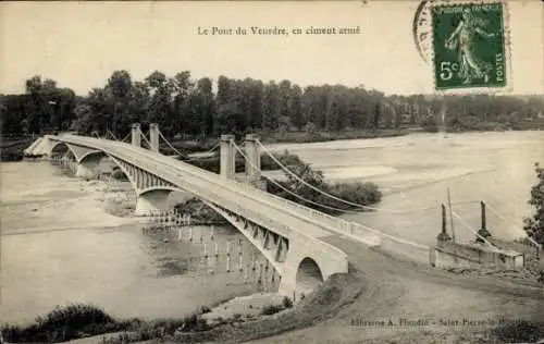 Ak Le Veurdre Allier, Brücke, en ciment arme