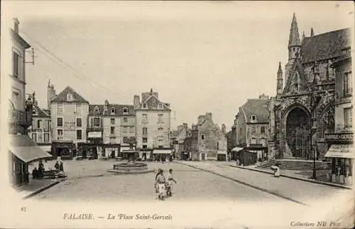 Ak Falaise Calvados, Place Saint Gervais