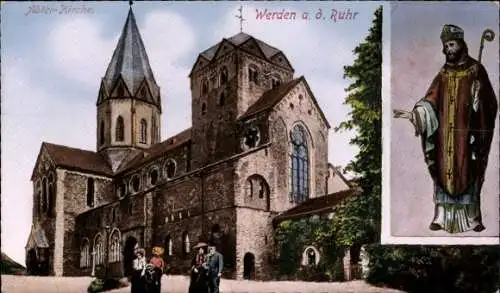 Ak Werden Essen im Ruhrgebiet, Abtei-Kirche, Heiligenbild