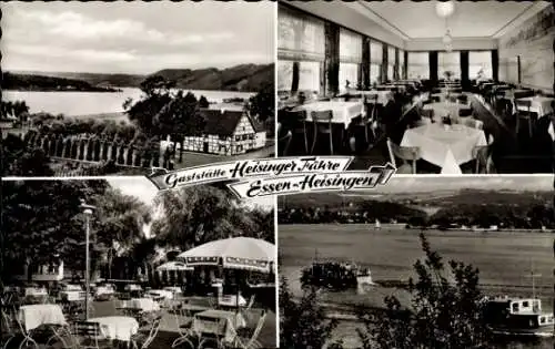 Ak Heisingen Essen im Ruhrgebiet, Gaststätte Heisinger Fähre, Terrasse, Speiseraum