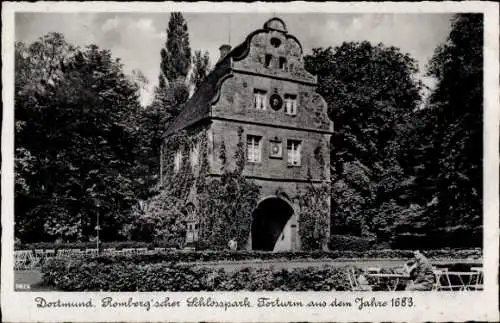 Ak Dortmund im Ruhrgebiet, Romberg'scher Schlosspark, Forturm, aus 1683