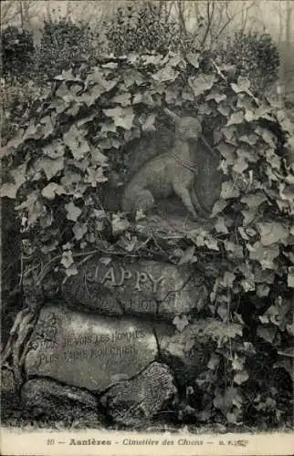 Ak Asnières sur Seine Hauts de Seine, Hundefriedhof