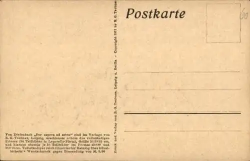 Scherenschnitt Künstler Ak Diefenbach, Per aspera ad Astra 25