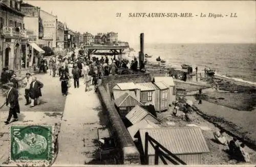 Ak Saint Aubin sur Mer Calvados, La Digue