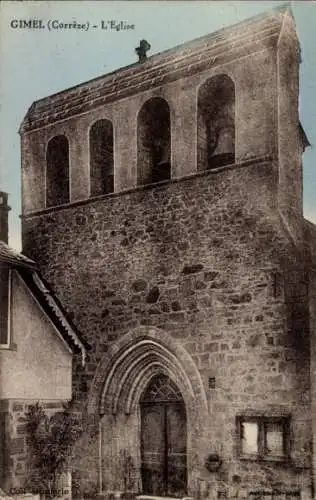 Ak Gimel les Cascades Corrèze, Kirche