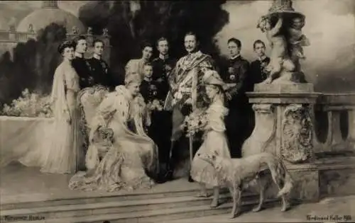 Künstler Ak Keller, Ferdinand, Deutsches Kaiserhaus unter Kaiser Wilhelm II., Windhund