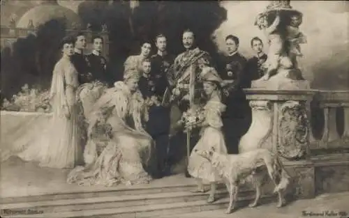 Künstler Ak Keller, Ferdinand, Deutsches Kaiserhaus unter Kaiser Wilhelm II., Windhund