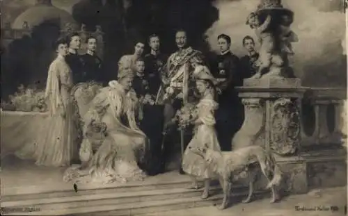 Künstler Ak Keller, Ferdinand, Deutsches Kaiserhaus unter Kaiser Wilhelm II., Windhund