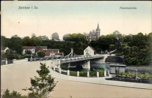 Ak Zwickau in Sachsen, Paradiesbrücke