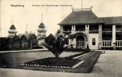 Ak Magdeburg in Sachsen Anhalt, Anlagen des Magdeburger Rennvereins