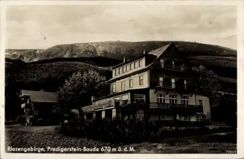 Ak Podgórze Arnsberg Kowary Schmiedeberg im Riesengebirge, Predigerstein Baude