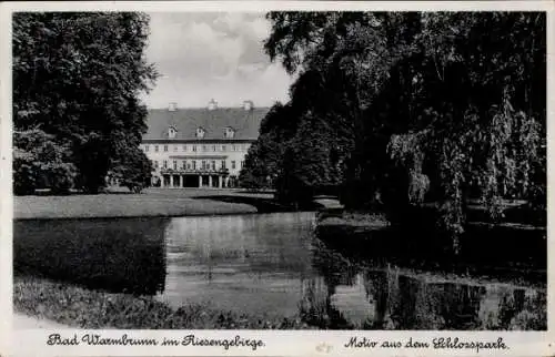 Ak Cieplice Śląskie Zdrój Bad Warmbrunn Riesengebirge Schlesien, Schlosspark