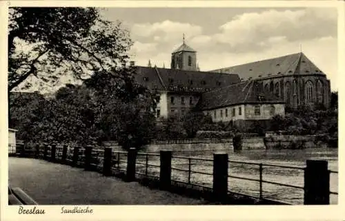 Ak Wrocław Breslau Schlesien, Sandkirche