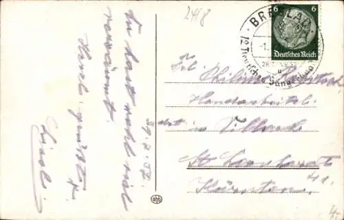 Ak Wrocław Breslau Schlesien, Freiheitsbrücke, Dampfer, Anlegestelle