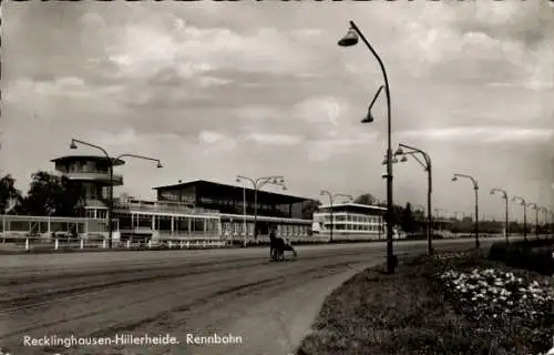 Ak Hillerheide Recklinghausen im Ruhrgebiet, Rennbahn, Trabrennbahn, Tribünen