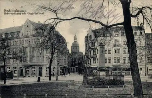 Ak Recklinghausen im Ruhrgebiet, Halterner Straße, Kriegerdenkmal