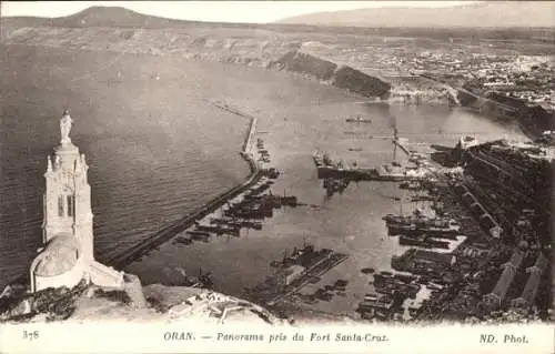 Ak Oran Algerien, Panorama aufgenommen von Fort Santa-Cruz