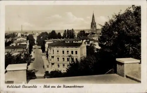 Ak Eberswalde in Brandenburg, Blick von der Bismarcktreppe