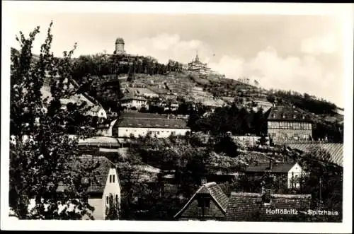 Ak Radebeul Sachsen, Blick über die Dächer zum Spitzhaus