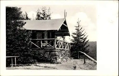 Ak Finsterbergen Friedrichroda Thüringen, Blockhütte auf dem Hainfelsen