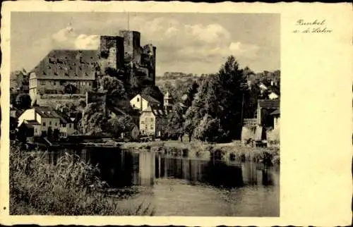 Ak Runkel an der Lahn, Teilansicht, Burg