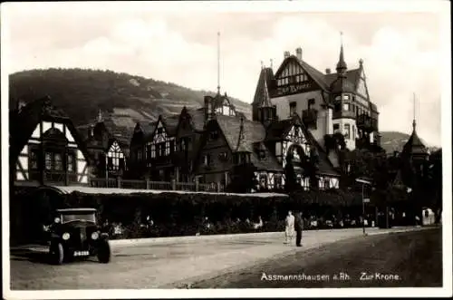 Ak Assmannshausen Rüdesheim am Rhein, Zur Krone