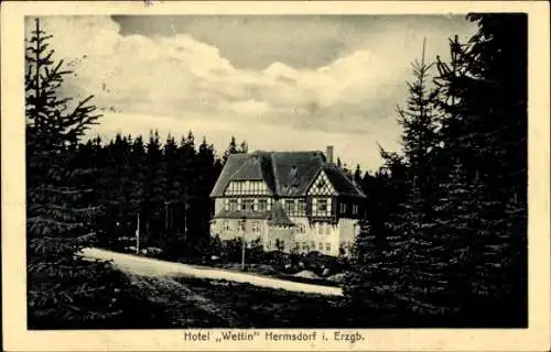 Ak Hermsdorf im Erzgebirge, Hotel Wettin, Bes. Richard Rehn