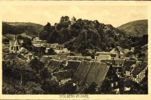 Ak Stolberg im Südharz, Blick über die Dächer der Stadt